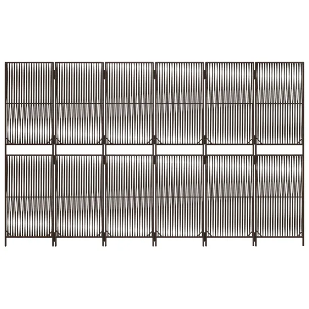 parawan-6-panelowy-brazowy-polirattan-marka-vidaxl