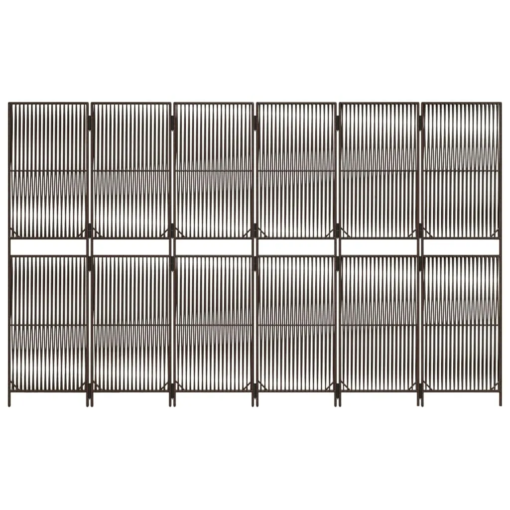 parawan-6-panelowy-brazowy-polirattan-stan-nowy