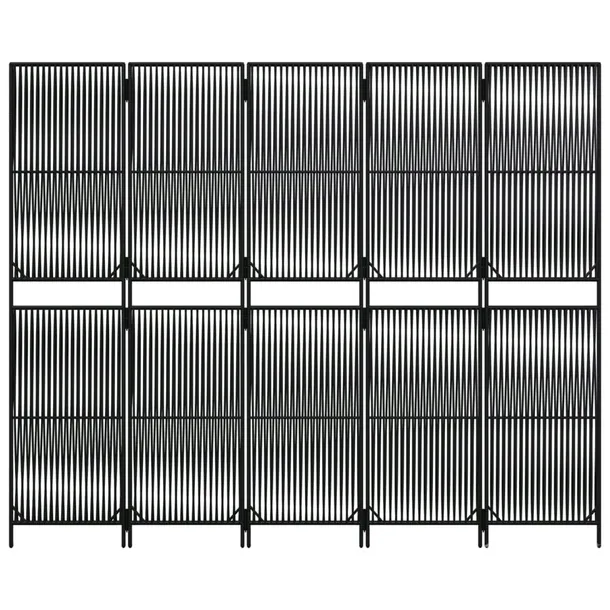 parawan-5-panelowy-czarny-polirattan-marka-vidaxl