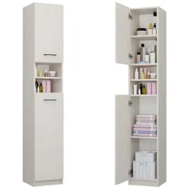 slupek-lazienkowy-waski-regal-stojacy-szafka-6-polek-2x-drzwi-kaszmir-bez