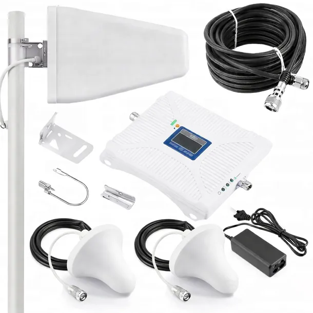 Wzmacniacz Sygnału GSM LTE 4G 3G Repeater Booster Antena Zestaw 3 Anteny