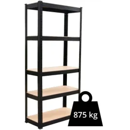 regal-magazynowy-p9030-czarny-wciskany-5-polek-do-garazu-piwnicy-875-kg