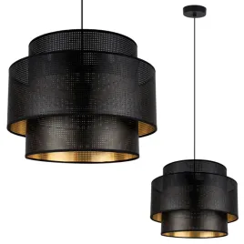lampa-wiszaca-sufitowa-zyrandol-czarny-azurowy-abazur-glamour-zloty-35cm