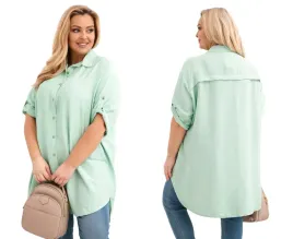 ciemno-mietowa-koszula-damska-plus-size-z-wiskozy-z-dluzszym-tylem