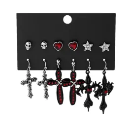 zestaw-gotyckich-kolczykow-6-par-kolor-srebrny-z-czerwonym