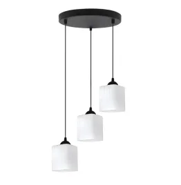 lampa-sufitowa-wiszaca-zyrandol-czarna-potrojna-biale-klosze-nad-stol-wyspe