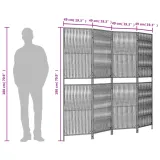 parawan-4-panelowy-szary-polirattan-kod-producenta-365378-stan-nowy