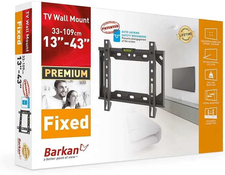 barkan-e202-uchwyt-scienny-do-tv-do-43-cali-40-kg-standard-vesa-75-x-75-100-x-100-200-x-100-200-x-200-200-x-300-300-x-200-300-x-300-300-x-400-400-x-200-400-x-400-400-x-300