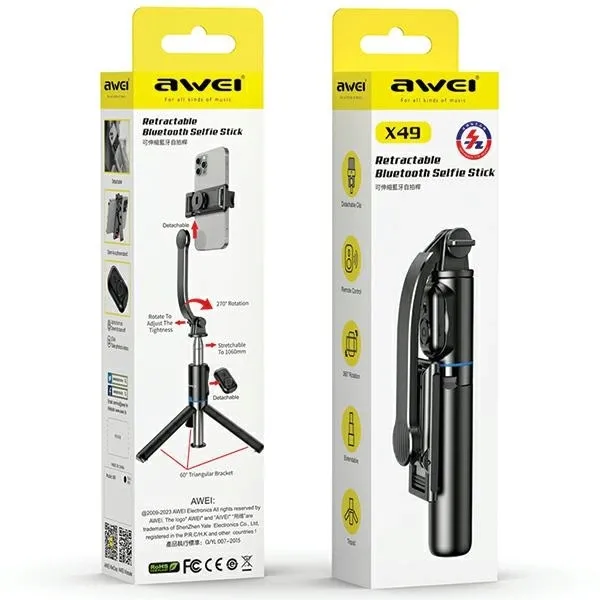 awei-selfie-stick-x49-czarny-black-model-x49