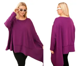 ciemno-fioletowa-bluzka-damska-bawelniana-plus-size-asymetryczna