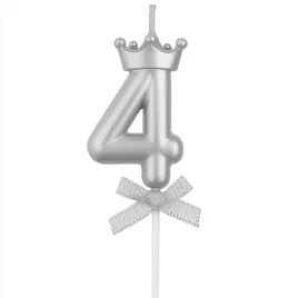 swieczka-z-korona-cyfra-4-srebrna-6-cm