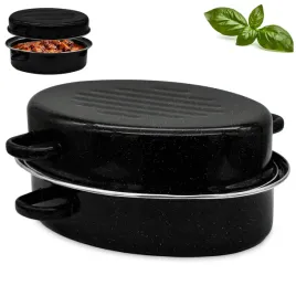 gesiarka-emaliowana-30cm-owalna-brytfanna-z-pokrywa-pojemna-czarna-35l