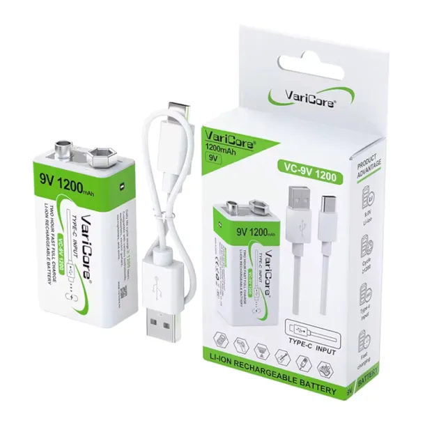 Akumulator bateria ogniwo VariCore VC-9V 1200-USB 9V Li-ion 1200mAh