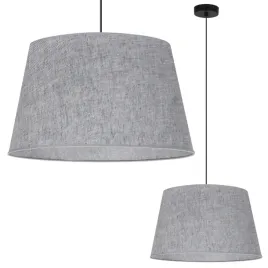 lampa-sufitowa-wiszaca-szara-lniany-klasyczny-abazur-do-jadalni-kuchni-e27