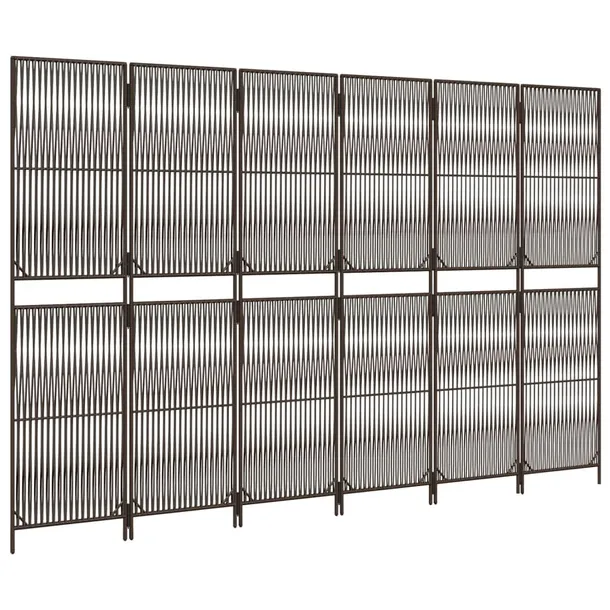 parawan-6-panelowy-brazowy-polirattan-szerokosc-skrzydla-49-cm