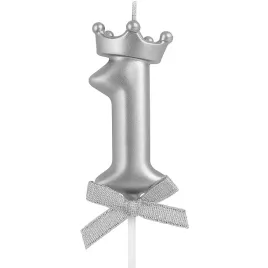 swieczka-z-korona-cyfra-1-srebrna-6-cm