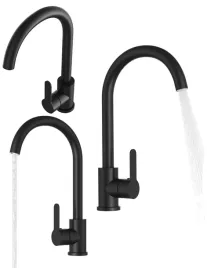 bateria-kuchenna-czarna-nakrapiana-zaokraglona-wylewka-prestige-plus-kran