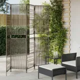 parawan-4-panelowy-szary-polirattan-stan-nowy