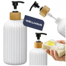 dozownik-do-mydla-plynu-do-naczyn-wellhaus-500-ml-bialy-mat-bambusowe