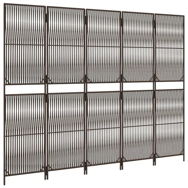 parawan-5-panelowy-brazowy-polirattan-producent-vidaxl