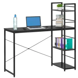 Zdjęcie produktu Biurko komputerowe z regałem nowoczesne, stolik loft 120x48x122 cm czarne
