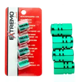 nakretki-do-wentyli-extremo-tuning-4-sztuki-zielone-do-schrader-z-uszczelka