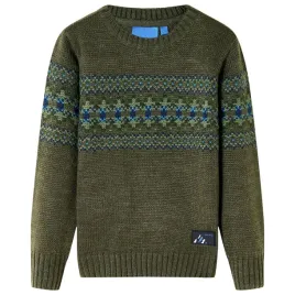 sweter-dzieciecy-z-dzianiny-khaki-92