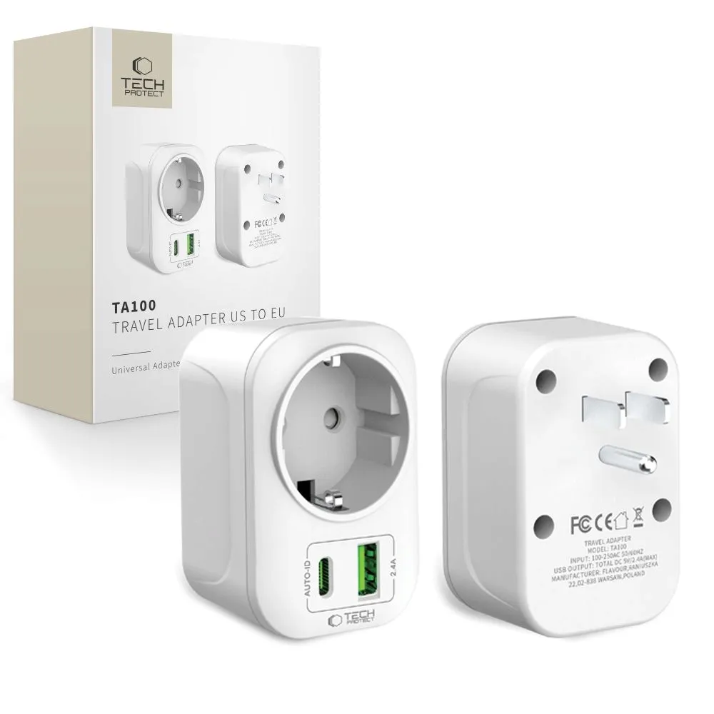 tech-protect-ta100-travel-adapter-us-to-eu-white
