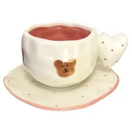 recznie-malowana-ceramiczna-filizanka-ze-spodkiem-mis-i-kropki-300ml