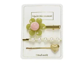 komplet-3-spinek-do-wlosow-zielony-kwiatek