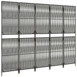 parawan-5-panelowy-szary-polirattan-producent-vidaxl