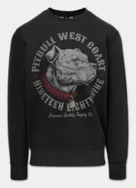 bluza-meska-bez-kaptura-pitbull-strenghtandrespect-ciemno-grafitowa