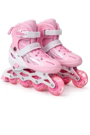 rolki-dzieciece-regulowane-rozowe-ulioli-35-38-led