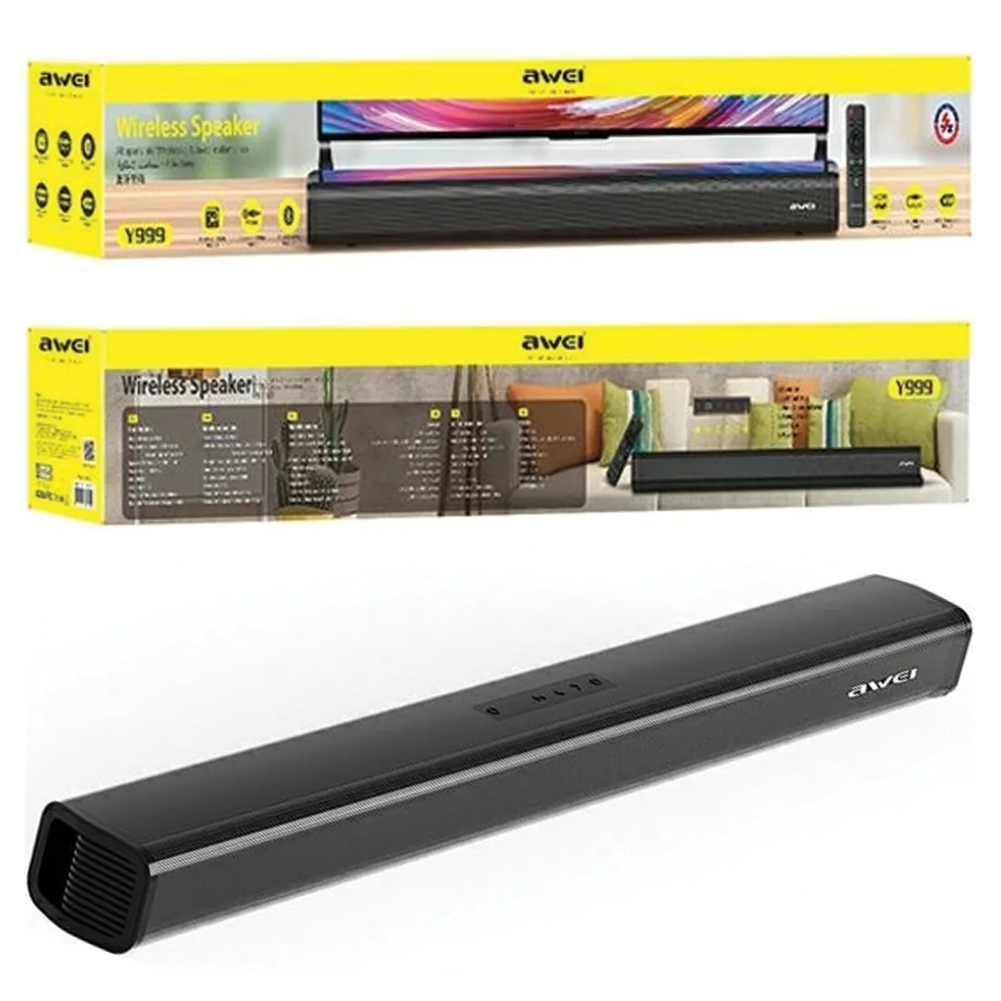 awei-soundbar-bluetooth-y999czarny-black