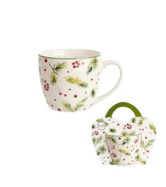 duo-kubek-460-ml-w-koszyczku-christmas-leaves-kolekcja-swiateczna