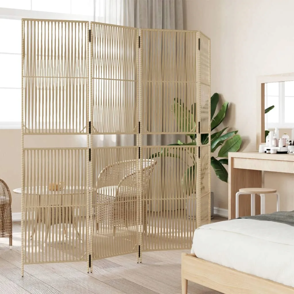 parawan-4-panelowy-bezowy-polirattan-stan-nowy