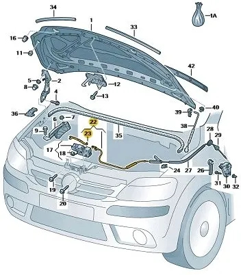 linka-ciegno-maski-przod-vw-golf-plus-oryginal-stan-nowy