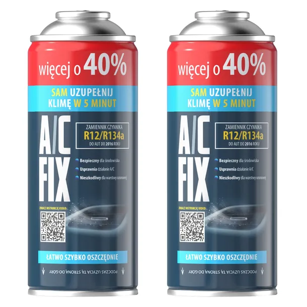 AC FIX R134a XL 2x CZYNNIK KLIMATYZACJI do samochodu 470g
