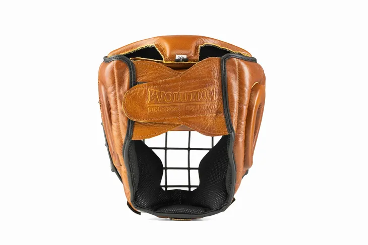 kask-bokserski-treningowy-z-maska-skora-retro-evolution-kolor-dominujacy-brazowy