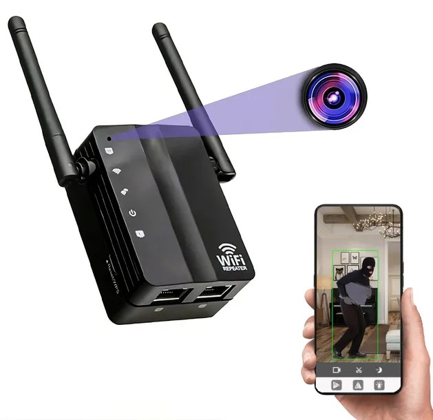 UKRYTA KAMERA WIFI REPEATER SIECI PODGLĄD NA ŻYWO MK-WE27