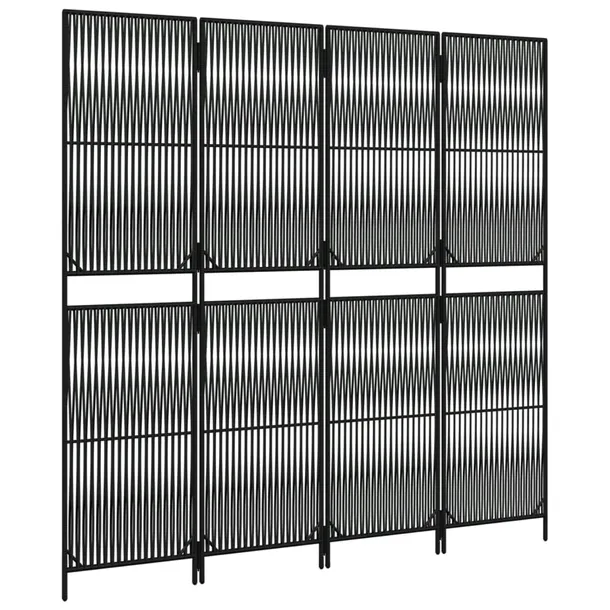 parawan-4-panelowy-czarny-polirattan-stan-nowy