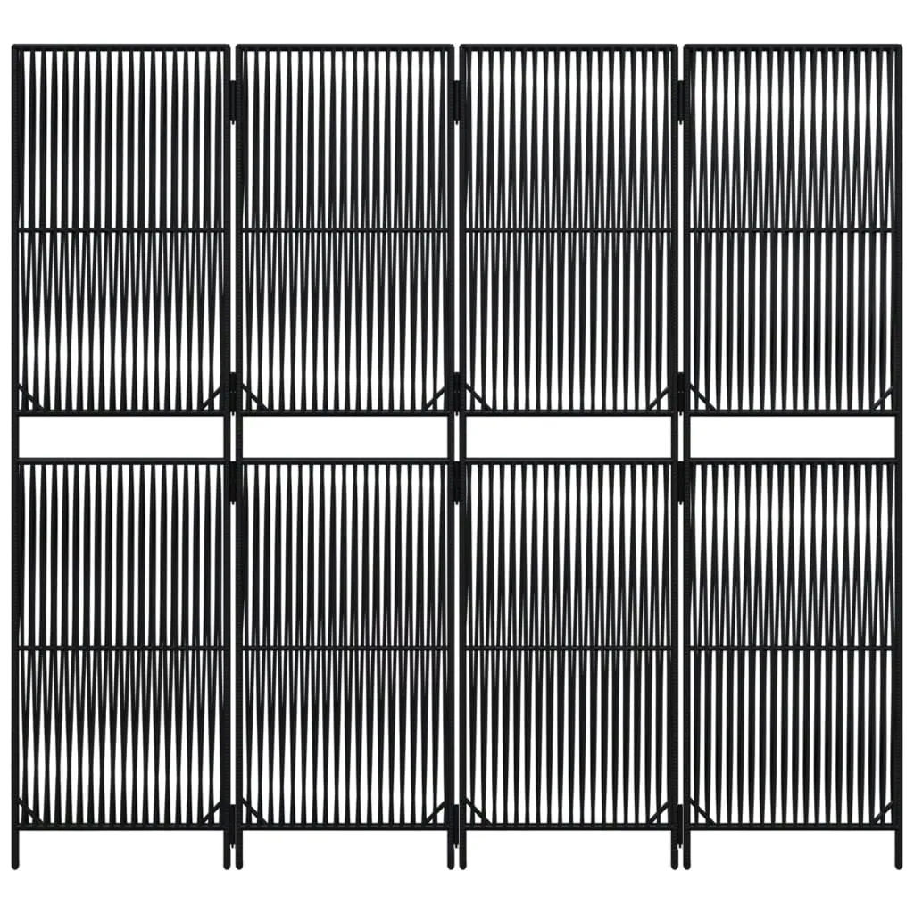 parawan-4-panelowy-czarny-polirattan-stan-nowy