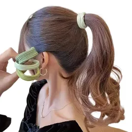 gumki-do-wlosow-super-wzory-i-kolory-elastyczne-zielone-kremowe-x20szt