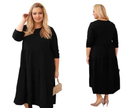 czarna-sukienka-damska-bawelniana-plus-size-rozkloszowana-z-dlugim-rekawem