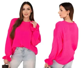 rozowy-neon-sweter-damski-z-dodatkiem-moheru-i-welny-o-luznym-fasonie