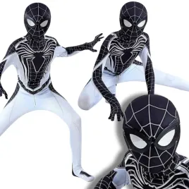 stroj-kostium-przebranie-spider-czlowiek-pajak-bialy-karnawal-116-122-cm