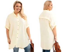 zolta-koszula-damska-plus-size-z-wiskozy-z-dluzszym-tylem