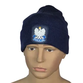 granatowa-czapka-zimowa-policja-wywijana-haftowany-emblemat-policja