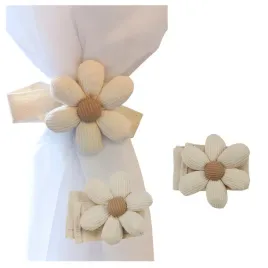 bialy-kwiatek-uchwyt-upinacz-do-zaslon-zapiecie-pokoj-dzieciecy-2szt