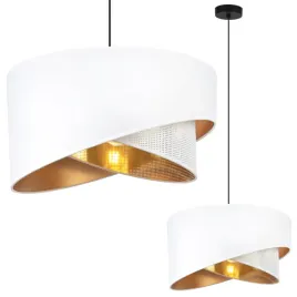 lampa-wiszaca-sufitowa-zyrandol-z-bialym-azurowym-abazurem-zlote-akcenty